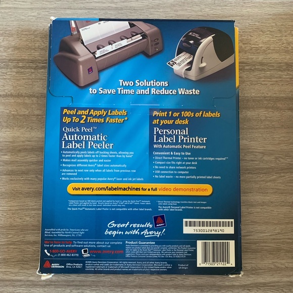 NIB Avery 5161 Laser White Mailing Labels 1” X 4” 2000 Labels - Picture 2 of 2